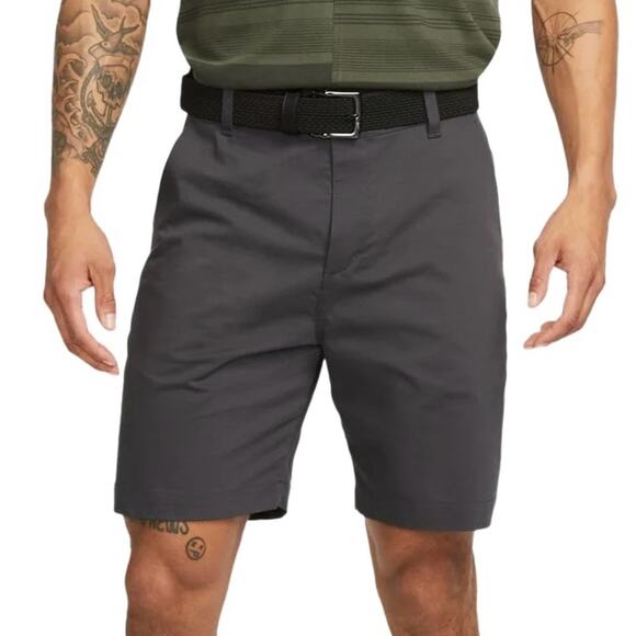 GUC Nike Mens Golf Dri-Fit Grey Flat Front 10.5”Shorts. Size W34 - Picture 1 of 8